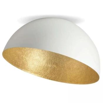 Sypialniana lampa sufitowa 23260 misa półokrągła kopuła biały złoty