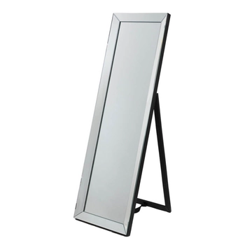 Szklane lustro z podstawką Luna 5055299433249 do salonu srebrne