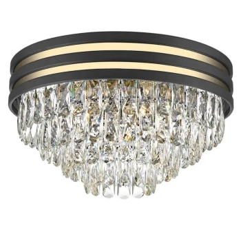 Kryształowa lampa sufitowa NAICA C0525-05A-P7D7 glamour czarna złota