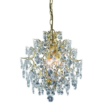 Wisząca LAMPA glamour ROSENDAL 100524 Markslojd metalowa OPRAWA kryształki ZWIS pałacowy crystals przezroczysty złoty brązowy