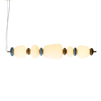 Żyrandol ceramiczny Evans PND-94981-5A-GD LED 26W 3000K szklany złoty