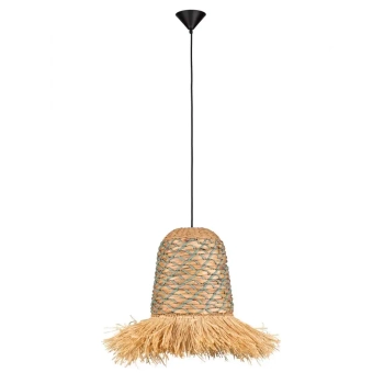 Lampa wisząca do jadalni FANLIZA LE45360 boho drewniana brązowa