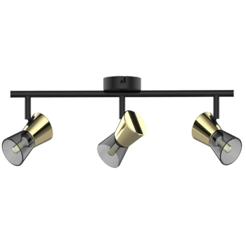 Kierunkowa lampa sufitowa Cento z reflektorkami czarna złota