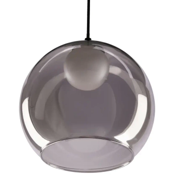 Lampa szklana wisząca nad wyspę Brin 31-38333 ball do sypialni przydymiona