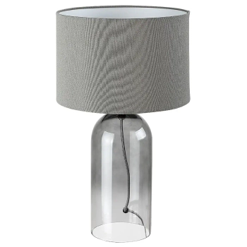 Stołowa lampa do salonu Luxin 74048 szklana dymiona tuba szary