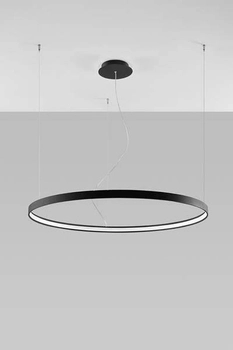 LAMPA wisząca RIO TH.103 okrągła OPRAWA metalowy ZWIS LED 70W 3000K ring czarny