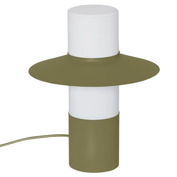 Metalowa lampa biurkowa Caponio CPS11414P1 do gabinetu oliwkowa biała