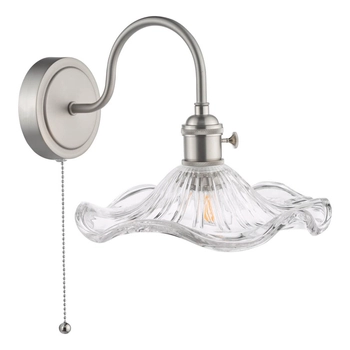 Szklana lampa na ścianę Hadano HAD0761-12 falowana chrom przezroczysty