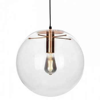 Szklana lampa wisząca Sandra XCP7538-20.copper King Home metal miedziana przezroczysta