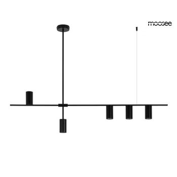 Wielopunktowa lampa wisząca Moderno MSE1501100334 Moosee tuby czarna
