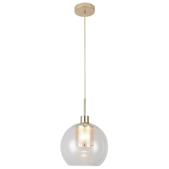 Modernistyczna LAMPA wisząca PHILANA 6495 ażurowa ZWIS kula ball złoty przezroczysty OUTLET