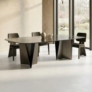 Czarny stół DUNE MM001501100380 szklany do jadalni 240x121cm