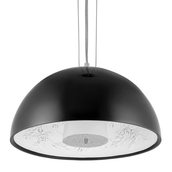 Wisząca lampa kopuła Frozen garden ST-7049S black shiny ażurowa czarna biała