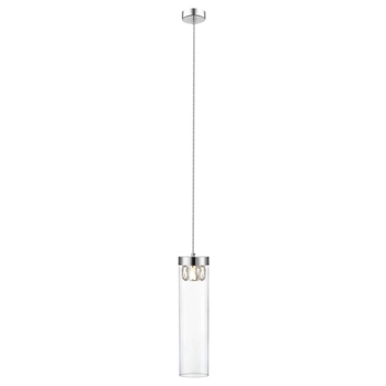 LAMPA wisząca GEM P0389-01D-F4AC Zumaline tuba OPRAWA szklana zwis chrom przezroczysty