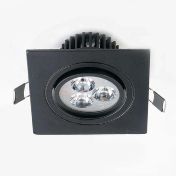 Wpust LAMPA podtynkowa TRIPLO I MD-6301-CZARNA Auhilon kwadratowa OPRAWA metalowa LED 3W 4200K sufitowy czarny