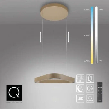 Opuszczana lampa wisząca na pilot Q-STRETTO brązowa 2690-97 2xLED 61W 2200-5000K CCT