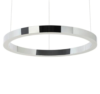 Nowoczesna lampa wisząca Ring metalowa LED 38W 3000K srebrna