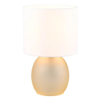 Materiałowa lampka stołowa Vela 517900113 biała złota