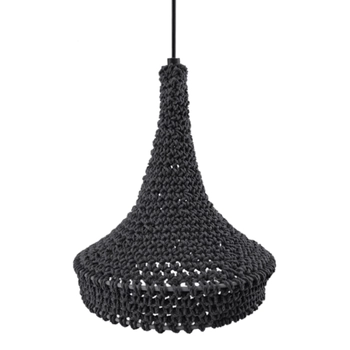 Lampa wisząca ażurowa Mahaka 5181 Shilo hampton pleciona szara