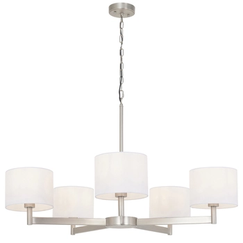 Żyrandol na łańcuchu L&-195446 Light& z abażurami nikiel biały