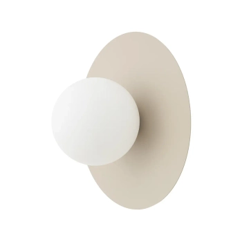 Ścienna lampa okrągła SATURN biała beżowa kulista 1xG9 szklana do salonu 12595