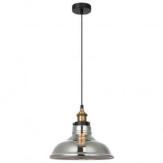 Wisząca LAMPA skandynawska HUBERT MDM-2381/1 GD+SG Italux loftowa OPRAWA szklany ZWIS przydymiony