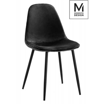 Welurowe krzesło Lucy PM069.BLACK.VELVET King Home metalowa podstawa czarny