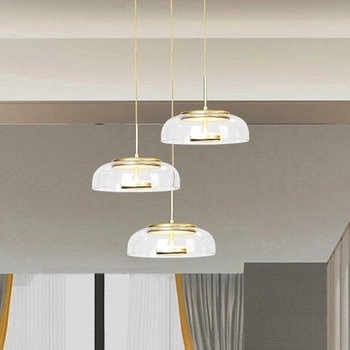 LAMPA wisząca LORELL 5393 Rabalux modernistyczna OPRAWA metalowa zwis LED 24W 3000K kaskada złota przezroczysta