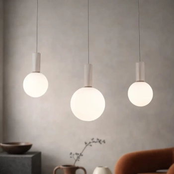 Potrójna lampa wisząca TESTA beżowa biała 33-51110 3xG9 kule nad stół