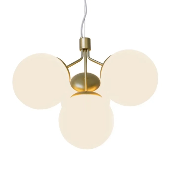 Salonowa lampa wisząca IVONA 2112153035 molekuły szklana mosiądz biały