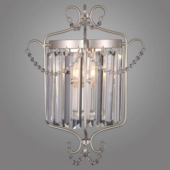 Kinkiet LAMPA ścienna RINALDO WL-33057-1-CH.S Italux glamour OPRAWA metalowa z kryształami crystal srebrna szampańska
