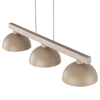 Wisząca lampa nad stół Oslo Sabia 11012 na belce drewnianej beżowy