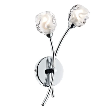 Kinkiet ścienny industrialny SEATTLE polerowany chrom szklany 2p G9 na korytarz SEA0950