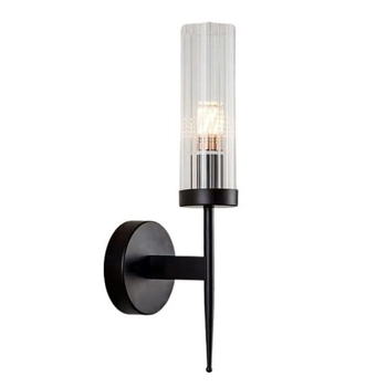 Czarny kinkiet nowoczesny CGTORK szklana lampa ścienna do holu