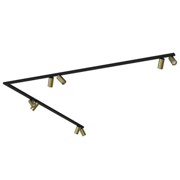 Czarna lampa natynkowa Mono 7757 metalowe reflektorki na listwie