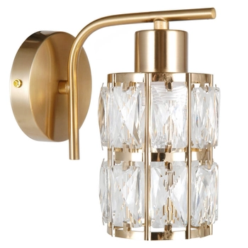 Lampa ścienna szklana tuba Alma WL-40668-1-HBR złoty przezroczysty