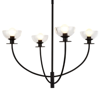 Wielopunktowa lampa wisząca Sylvia ALM-SYLVIA4-BK-CL szklany czarny