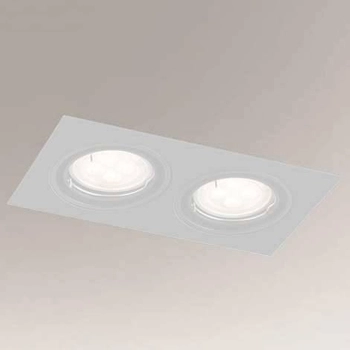 Wpust LAMPA sufitowa OMURA H 7312 Shilo metalowa OPRAWA wpuszczana prostokątna do zabudowy biała