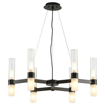 Żyrandol do jadalni Candela DN1505-6 black Step wielopunktowy tuby czarny
