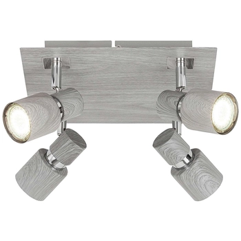 Plafon LAMPA sufitowa MERKUR 6128 Rabalux kwadratowa OPRAWA regulowane reflektorki szary dąb