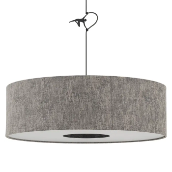 Regulowana wisząca lampa LAGO 11675 tuba tkanina szara