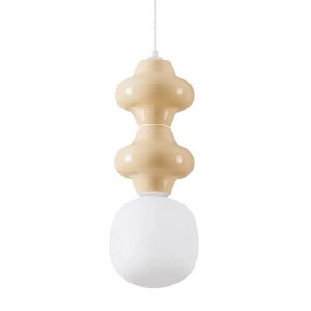 Salonowa lampa wisząca VILROSA LE44557 ceramiczna beżowa biała