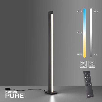 Podłogowa lampa na pilot PURE-LINES grafitowa 421-13 1xLED 23W 2700-5000K z wtyczką