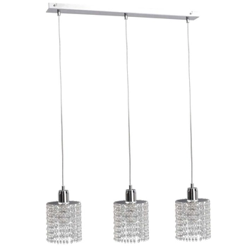 LAMPA wisząca KET538 metalowa OPRAWA glamour ZWIS na listwie chrom srebrny