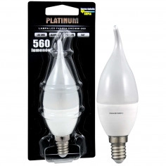 Żarówka PLATINUM 303929 Polux E14 F40 LED 6,3W 560 lm 230V candle płomyk biała ciepła 3000K