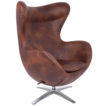 Wypoczynkowy fotel Egg KH1501100233 King Home vintage brąz koniakowy