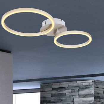 LAMPA sufitowa KENDY 67233-24N Globo geometryczna OPRAWA metalowa LED 24W 3000K rings nikiel