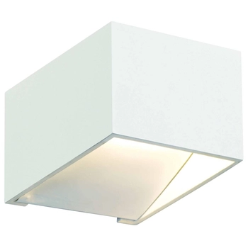 Ścienna LAMPA metalowa MISFIT 20010101 Kaspa kinkiet OPRAWA metalowa LED 6W 3000K kostka cube biała