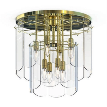Szklana lampa natynkowa Nira MX3523-8M-EGN Zumaline przezroczysty złoty