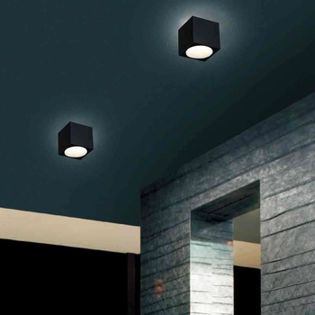 Spot LAMPA sufitowa Cubo Nero Orlicki Design metalowa OPRAWA natynkowa kostka cube czarna